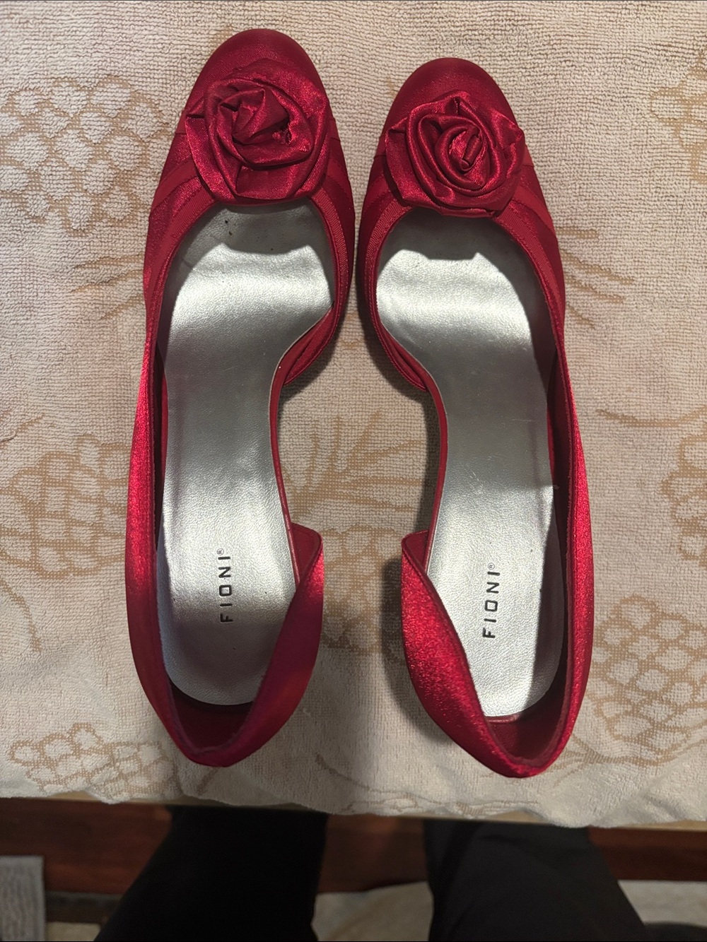 FIONI Clothing Red Satin Rose